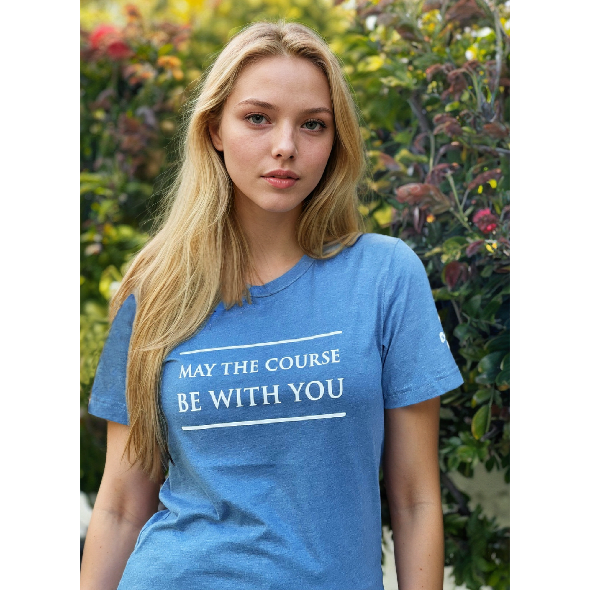 'May the course be with you'  Soft Sueded Tee Shirt - Majyk Equipe