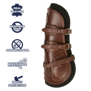 Leather Jumper or Equitation Tendon Boot with Impact Protective Removable Liners (Buckle Closures) - Majyk Equipe