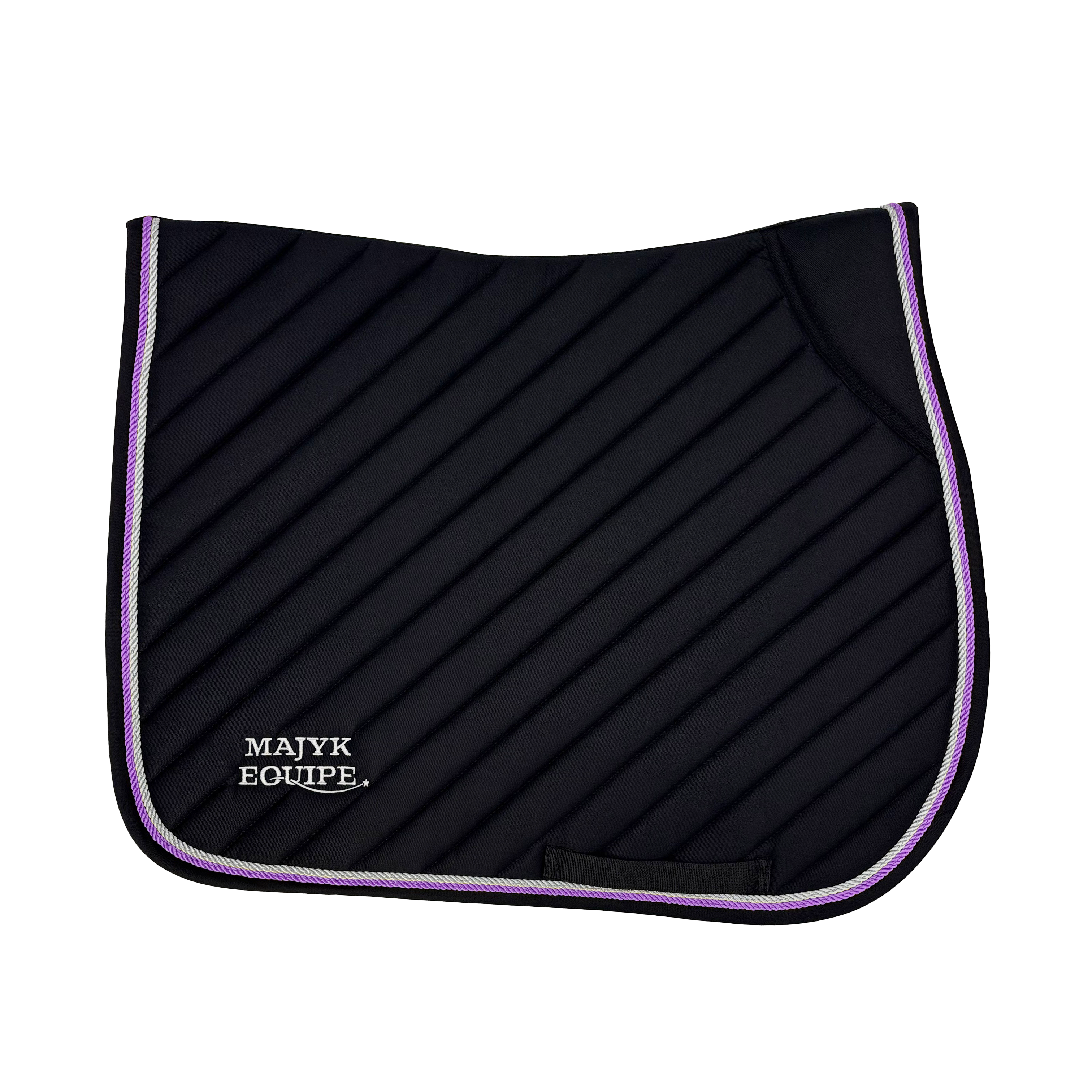 Black Cotton Oblique Euro Saddle Pad - Majyk Equipe