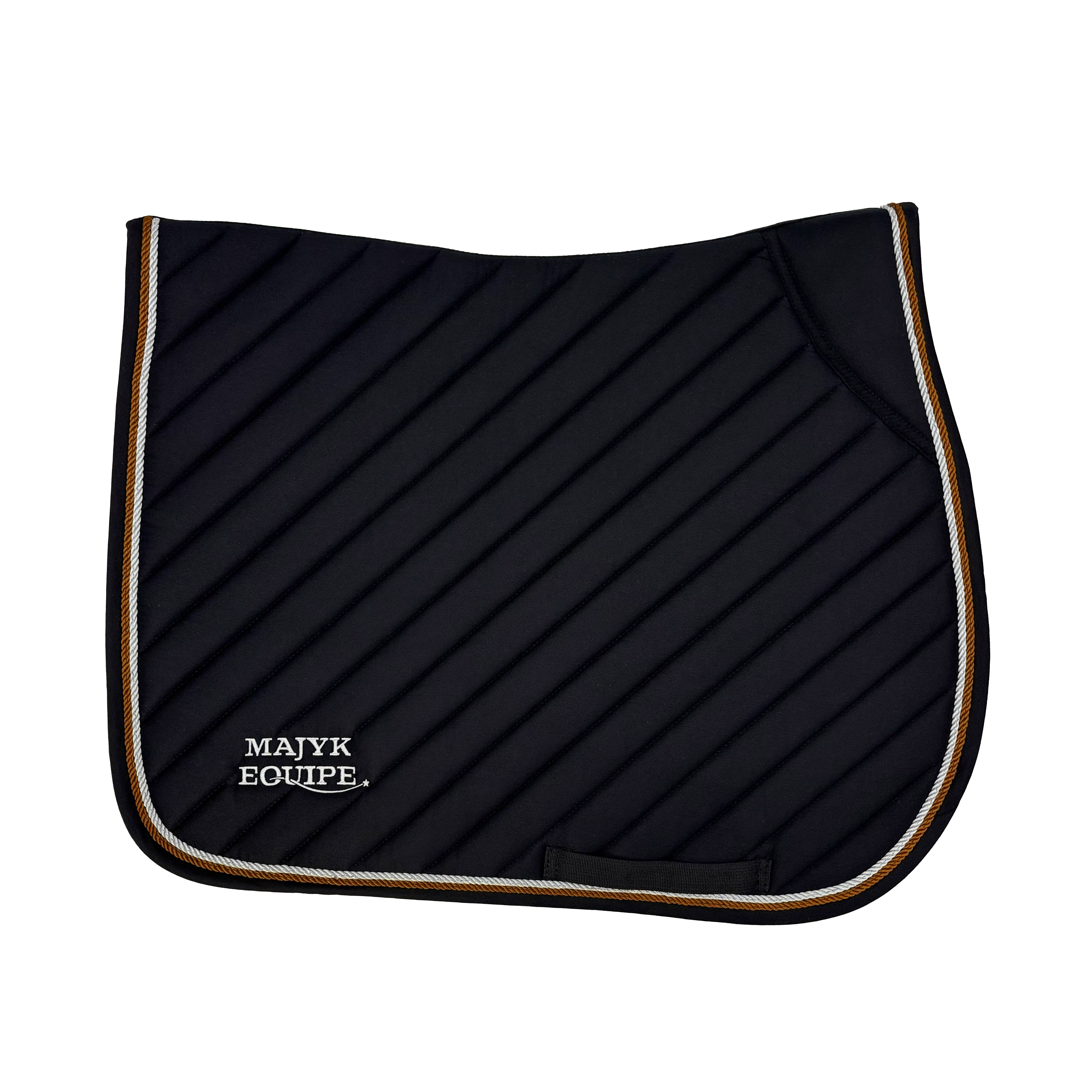 Black Cotton Oblique Euro Saddle Pad - Majyk Equipe