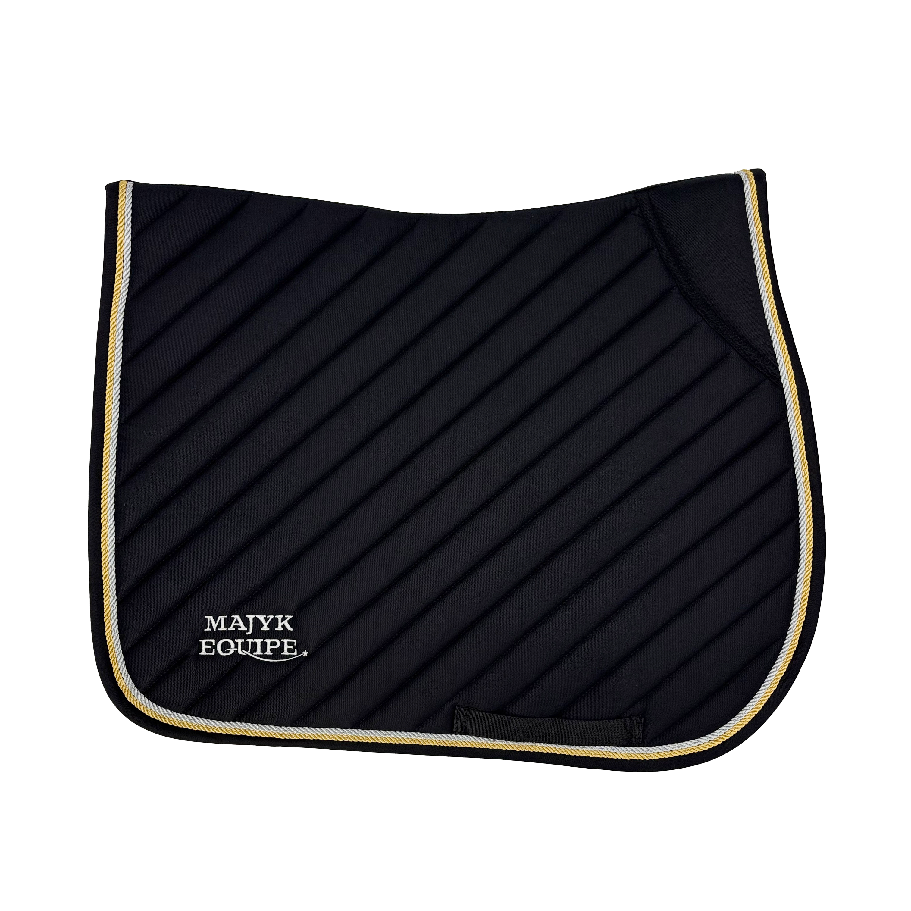 Black Cotton Oblique Euro Saddle Pad - Majyk Equipe