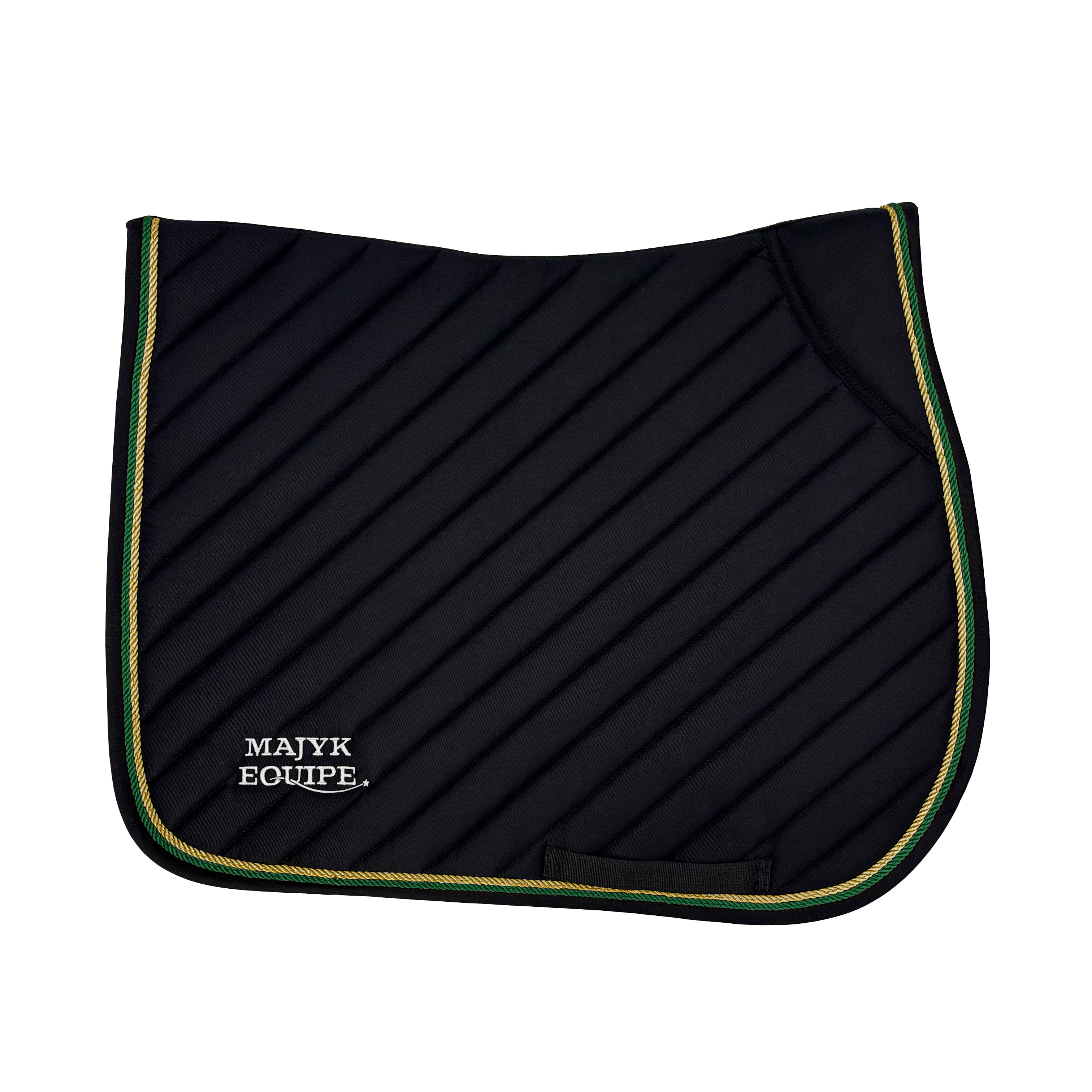 Black Cotton Oblique Euro Saddle Pad - Majyk Equipe