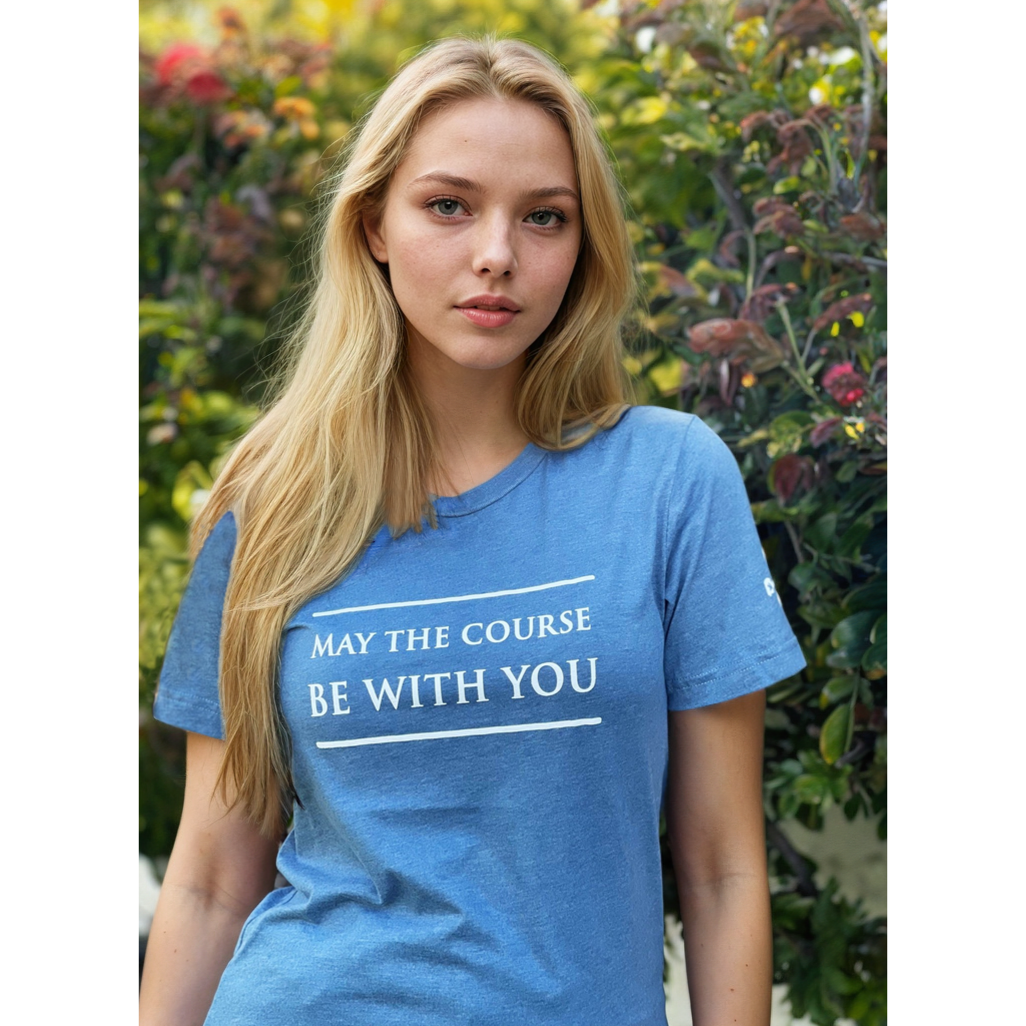 'May the course be with you'  Soft Sueded Tee Shirt - Majyk Equipe