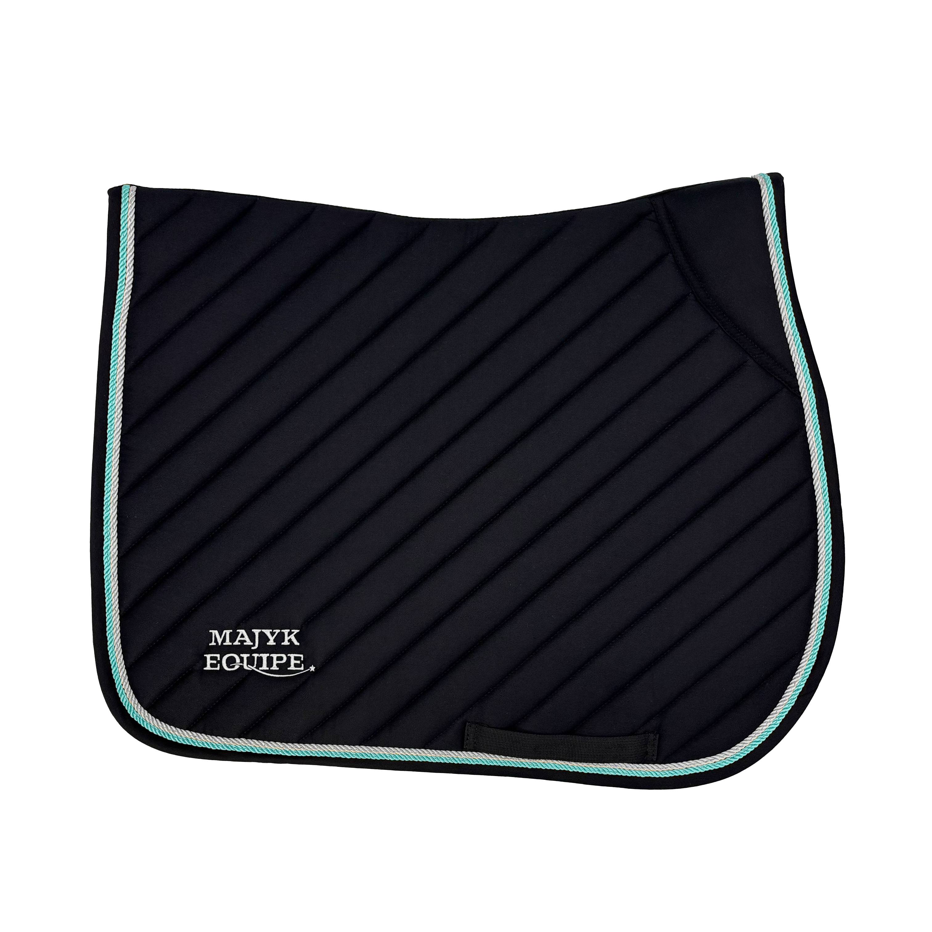 Black Cotton Oblique Euro Saddle Pad - Majyk Equipe
