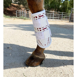 Limited Edition! XC Elite Set in White/Bordeaux with FREE Bordeaux Sparkle Eventing Cover - Majyk Equipe